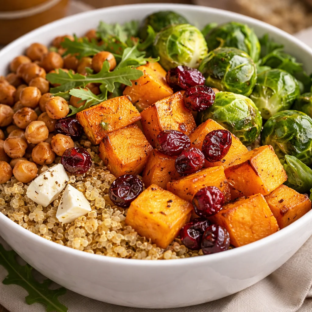 Anti-Inflammatory Harvest Glow Bowl with roasted veggies and tahini yogurt dressing