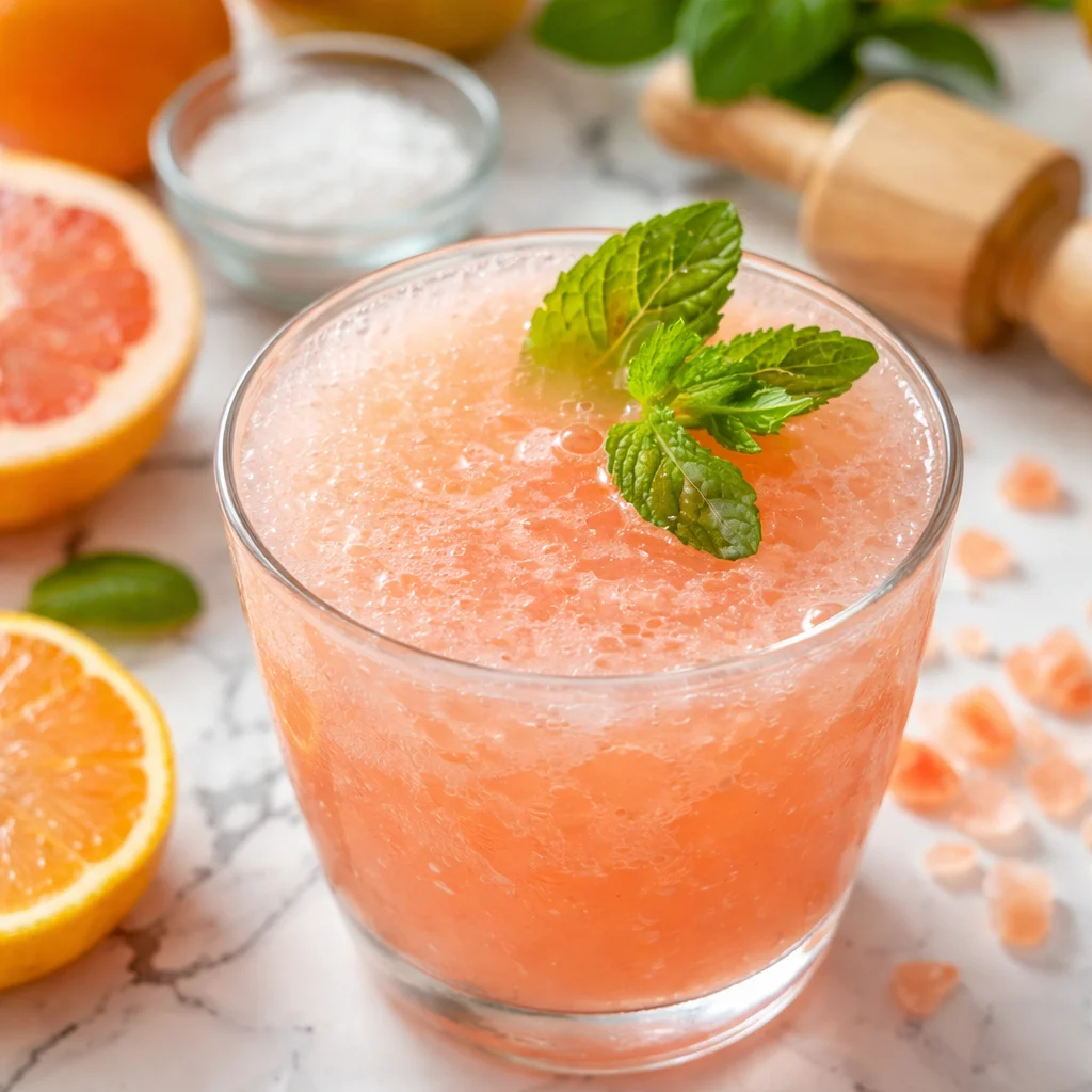 Stress Reducing Cortisol Cocktail with orange juice, coconut water, and sea salt