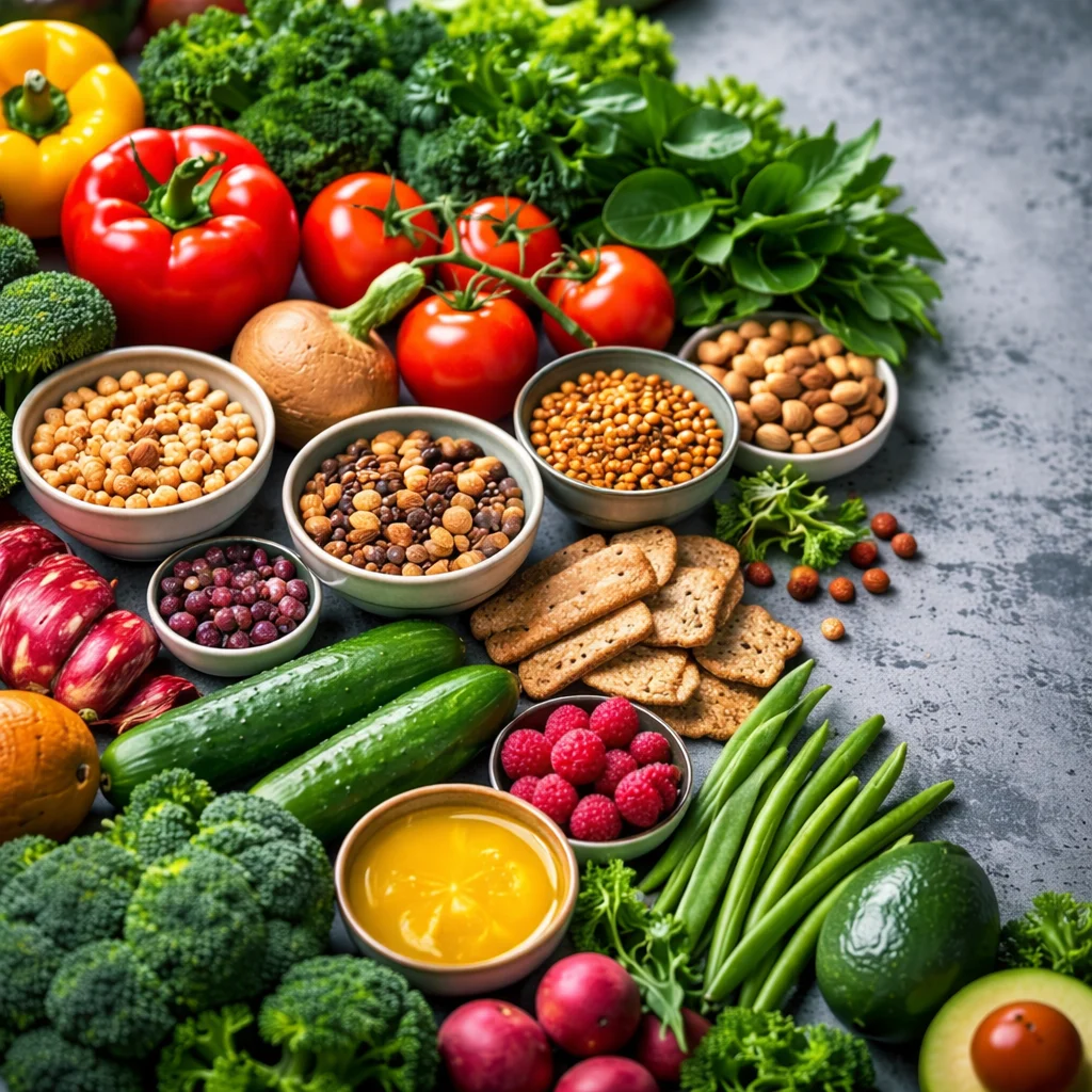 A colorful display of foods that can trigger inflammation, highlighting dietary impact on health.