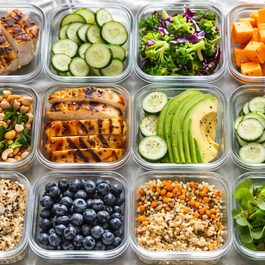 Healthy meal prep lunch ideas with colorful and nutritious recipes for easy meal planning.