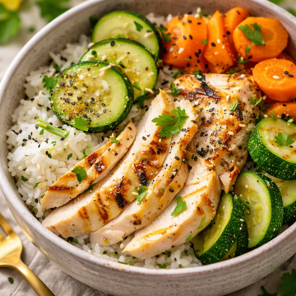 Healthy easy anti bloating meals including chicken and salmon recipes for better digestion.